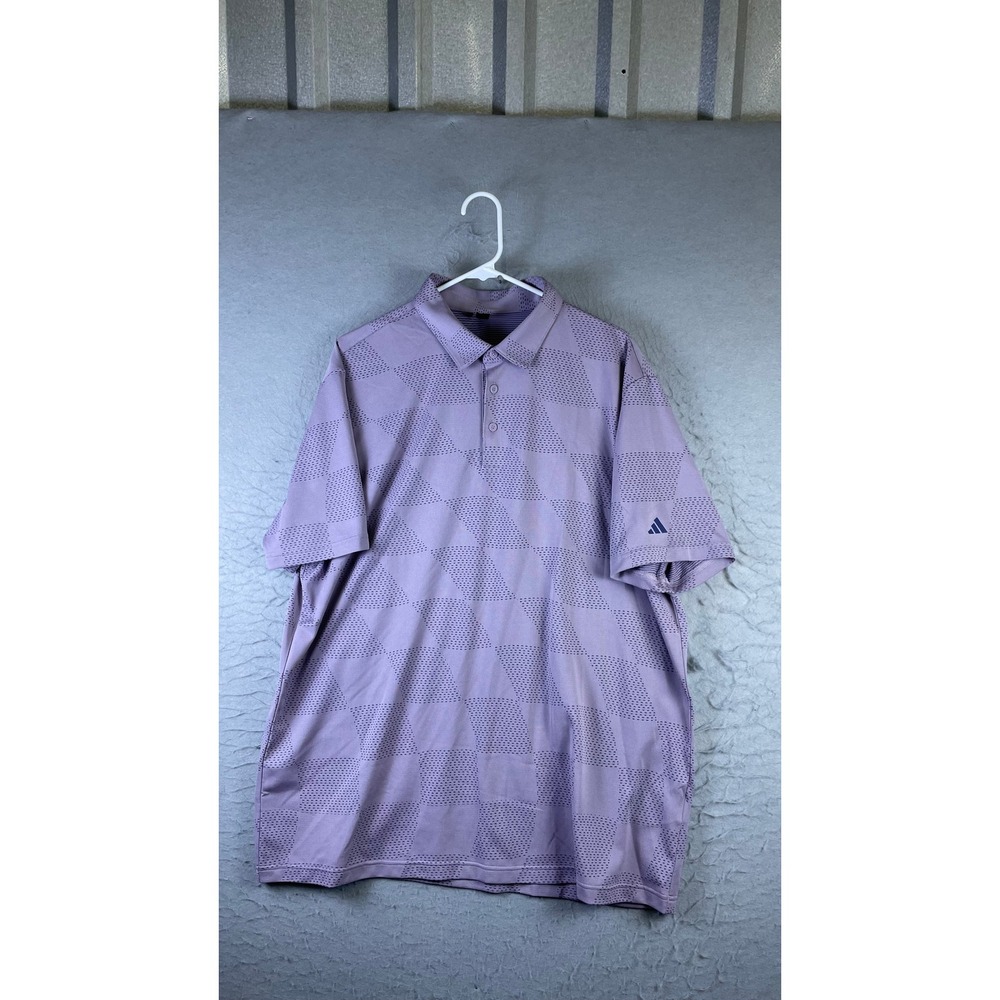 Adidas Golf Polo Mens XL Purple Excellent Short Sleeve Geometric Pattern